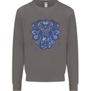 Mandala Art Elephant Mens Sweatshirt Jumper Charcoal