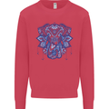 Mandala Art Elephant Mens Sweatshirt Jumper Heliconia
