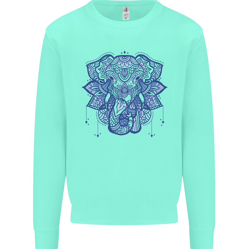 Mandala Art Elephant Mens Sweatshirt Jumper Peppermint