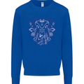 Mandala Art Elephant Mens Sweatshirt Jumper Royal Blue