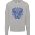 Mandala Art Elephant Mens Sweatshirt Jumper Sports Grey