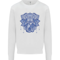 Mandala Art Elephant Mens Sweatshirt Jumper White