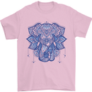 Mandala Art Elephant Mens T-Shirt 100% Cotton Light Pink