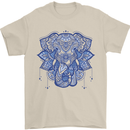 Mandala Art Elephant Mens T-Shirt 100% Cotton Sand