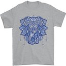 Mandala Art Elephant Mens T-Shirt 100% Cotton Sports Grey