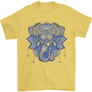 Mandala Art Elephant Mens T-Shirt 100% Cotton Yellow