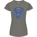 Mandala Art Elephant Womens Petite Cut T-Shirt Charcoal