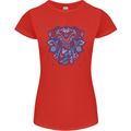 Mandala Art Elephant Womens Petite Cut T-Shirt Red