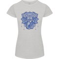 Mandala Art Elephant Womens Petite Cut T-Shirt Sports Grey