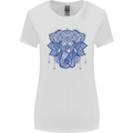 Mandala Art Elephant Womens Wider Cut T-Shirt White