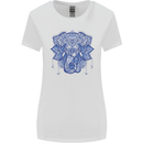 Mandala Art Elephant Womens Wider Cut T-Shirt White