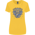 Mandala Art Elephant Womens Wider Cut T-Shirt Yellow