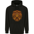 Mandala Art Lion Childrens Kids Hoodie Black