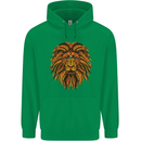 Mandala Art Lion Childrens Kids Hoodie Irish Green