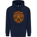 Mandala Art Lion Childrens Kids Hoodie Navy Blue