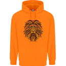 Mandala Art Lion Childrens Kids Hoodie Orange