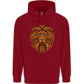 Mandala Art Lion Childrens Kids Hoodie Red