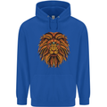 Mandala Art Lion Childrens Kids Hoodie Royal Blue