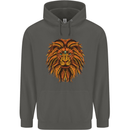 Mandala Art Lion Childrens Kids Hoodie Storm Grey