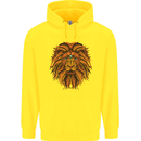 Mandala Art Lion Childrens Kids Hoodie Yellow