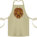 Mandala Art Lion Cotton Apron 100% Organic Khaki
