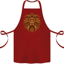 Mandala Art Lion Cotton Apron 100% Organic Maroon