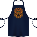 Mandala Art Lion Cotton Apron 100% Organic Navy Blue