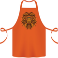 Mandala Art Lion Cotton Apron 100% Organic Orange
