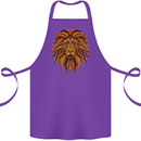 Mandala Art Lion Cotton Apron 100% Organic Purple