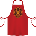 Mandala Art Lion Cotton Apron 100% Organic Red