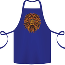 Mandala Art Lion Cotton Apron 100% Organic Royal Blue