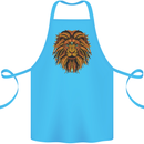 Mandala Art Lion Cotton Apron 100% Organic Turquoise