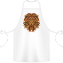 Mandala Art Lion Cotton Apron 100% Organic White