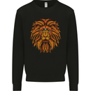 Mandala Art Lion Kids Sweatshirt Jumper Black