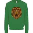 Mandala Art Lion Kids Sweatshirt Jumper Irish Green