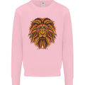 Mandala Art Lion Kids Sweatshirt Jumper Light Pink