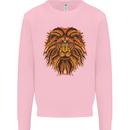 Mandala Art Lion Kids Sweatshirt Jumper Light Pink