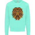 Mandala Art Lion Kids Sweatshirt Jumper Peppermint