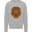 Mandala Art Lion Kids Sweatshirt Jumper Sports Grey