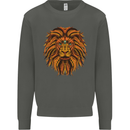 Mandala Art Lion Kids Sweatshirt Jumper Storm Grey