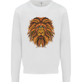 Mandala Art Lion Kids Sweatshirt Jumper White