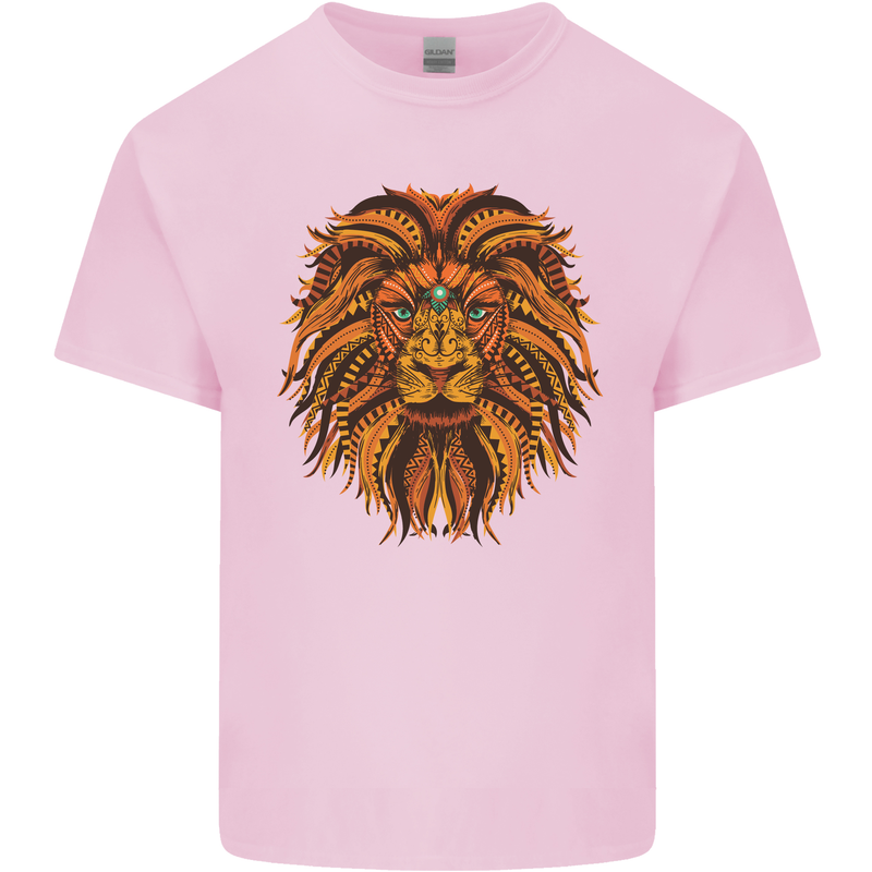 Mandala Art Lion Kids T-Shirt Childrens Light Pink