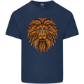 Mandala Art Lion Kids T-Shirt Childrens Navy Blue