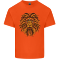 Mandala Art Lion Kids T-Shirt Childrens Orange