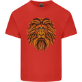 Mandala Art Lion Kids T-Shirt Childrens Red