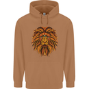 Mandala Art Lion Mens 80% Cotton Hoodie Caramel Latte