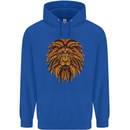 Mandala Art Lion Mens 80% Cotton Hoodie Royal Blue