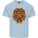 Mandala Art Lion Mens Cotton T-Shirt Tee Top Light Blue