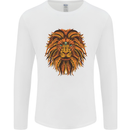 Mandala Art Lion Mens Long Sleeve T-Shirt White