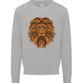 Mandala Art Lion Mens Sweatshirt Jumper Sports Grey